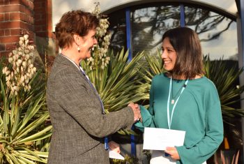 Sally Bromley with Sejal Patel