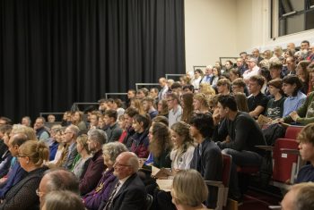 Audience in the Duckering Hall