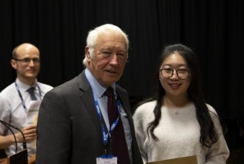 Dr David Skipp with Xinming Zhang, who won the Chris Clementi Music Prize.