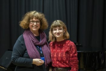 Susie McAlister with Isobel Hall (Outstanding Contribution to the Arts winner).