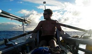 Guy Watts rowing across the Indian Ocean. 