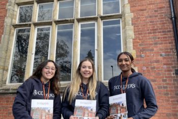 Ambassadors Aimee Supriyadi, Jess Howells and Kayshale Suganthan at Collyer’s this week