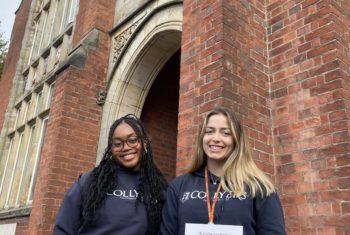 Ambassadors Vicky Azeke-Omokaro and Rhi Weston-Smith at Collyer’s this week