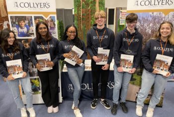 Some of the Collyer’s Ambassadorial Team at the St Oscar Romero School Post 16 Evening in Worthing last week