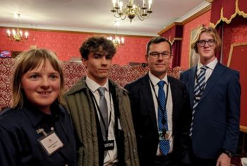 (left to right): Susannah Dixon, Tom Moore, Nick Fletcher MP, and Oskar Bolin-Schmid