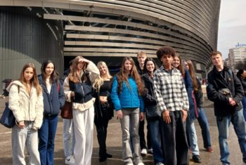 Students at the Bernabeu